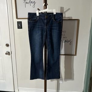 Womens Mid Rise Dark Wash Supersoft Bootcut Jeans 10r